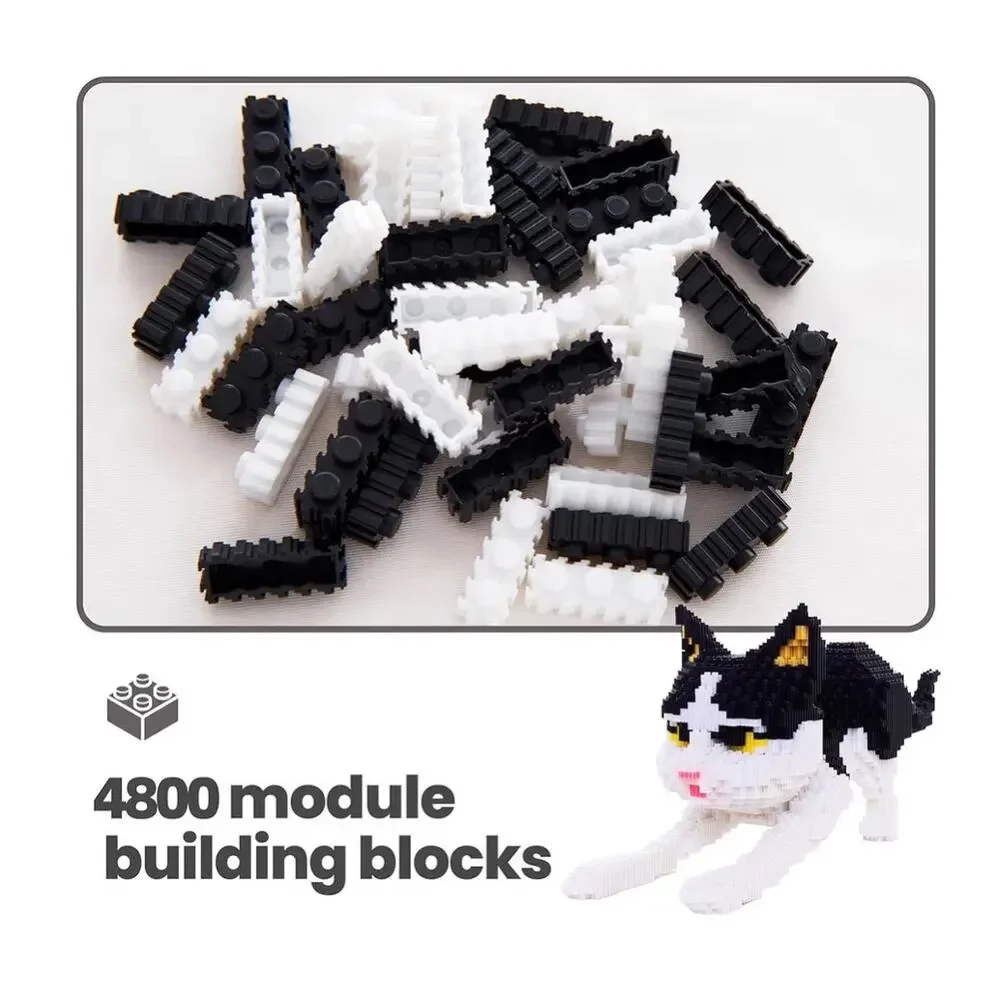4800pc Tuxedo Cat Micro Building Block Set Cat Lover Gift NIB